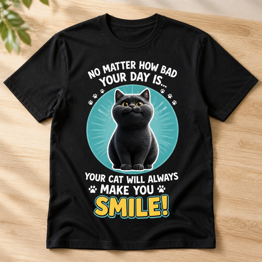 Custom Cat Smile Day Photo Cartoon T‑Shirt - Personalized T-shirt 40c71d53-ecfe-4a5d-9d83-3e25d9549835.png