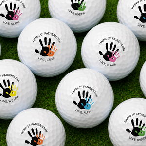 Personalized 1st Father's Day Golf Balls Custom Name & Color | Great Father's Day Gift for New Dad from Baby