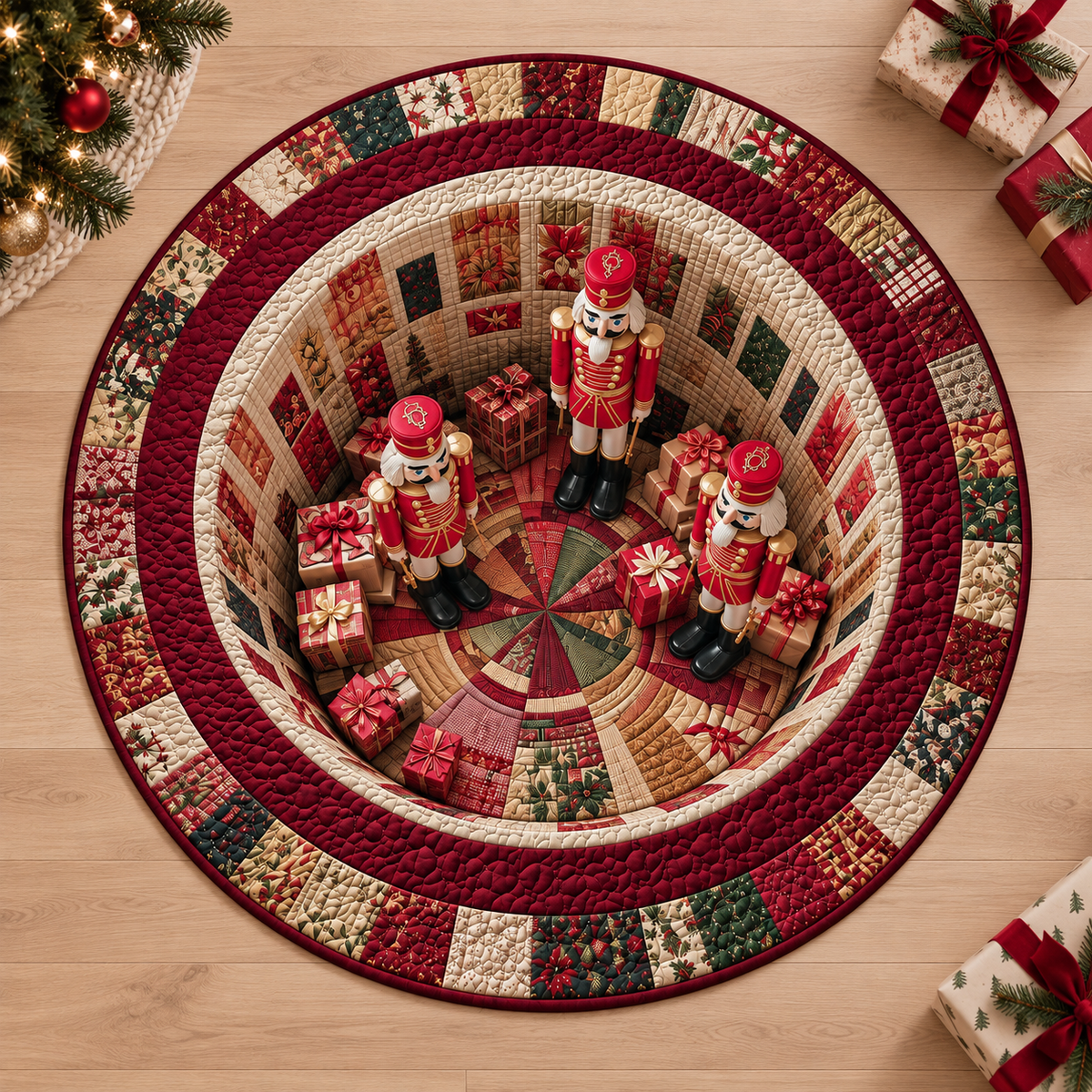 This Floor Is Nuts! – Nutcracker 3D Optical Illusion Christmas Quilted Rug, Burgundy Round Area Rug for Living Room & Bedroom, Festive Holiday Home Decor and Funny Gift for Nutcracker Lovers 40cedddc-5f6b-418f-8fc4-20be0ec13ffb-j2.png