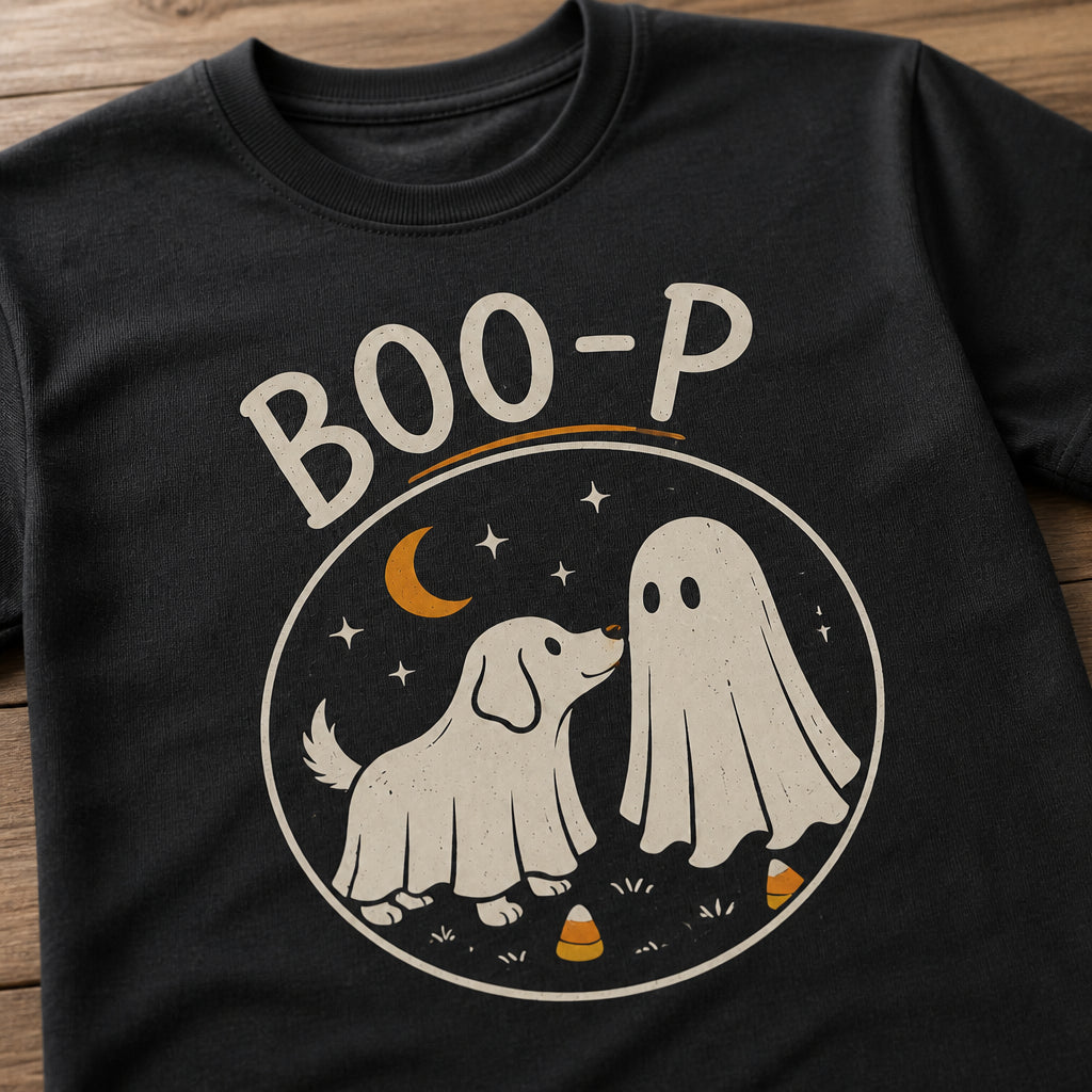 BOO-P Dog & Ghost Halloween T-Shirt - T-shirt 40da4ca5-ac37-43ce-af5f-a2dbfdc5d5fc.jpg