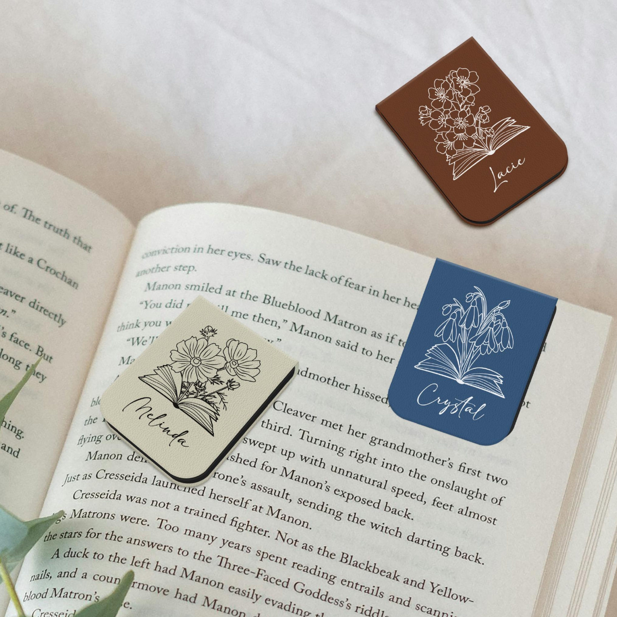 Personalized Magnetic Leather Bookmark, Name Floral Book Lover Gift, Name Leather Bookmark, Birthday Gift For Book Lover, Book Club 40e7dcb3-509d-42f8-a4b6-e7155444b0ba-5.png