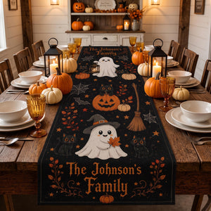 Personalized Halloween Table Runner, Cute Ghost and Pumpkin Runner, Fall Kitchen Dining Table Decoration 40f66278-05aa-499f-ae3a-c32835da1fdb-1.jpg