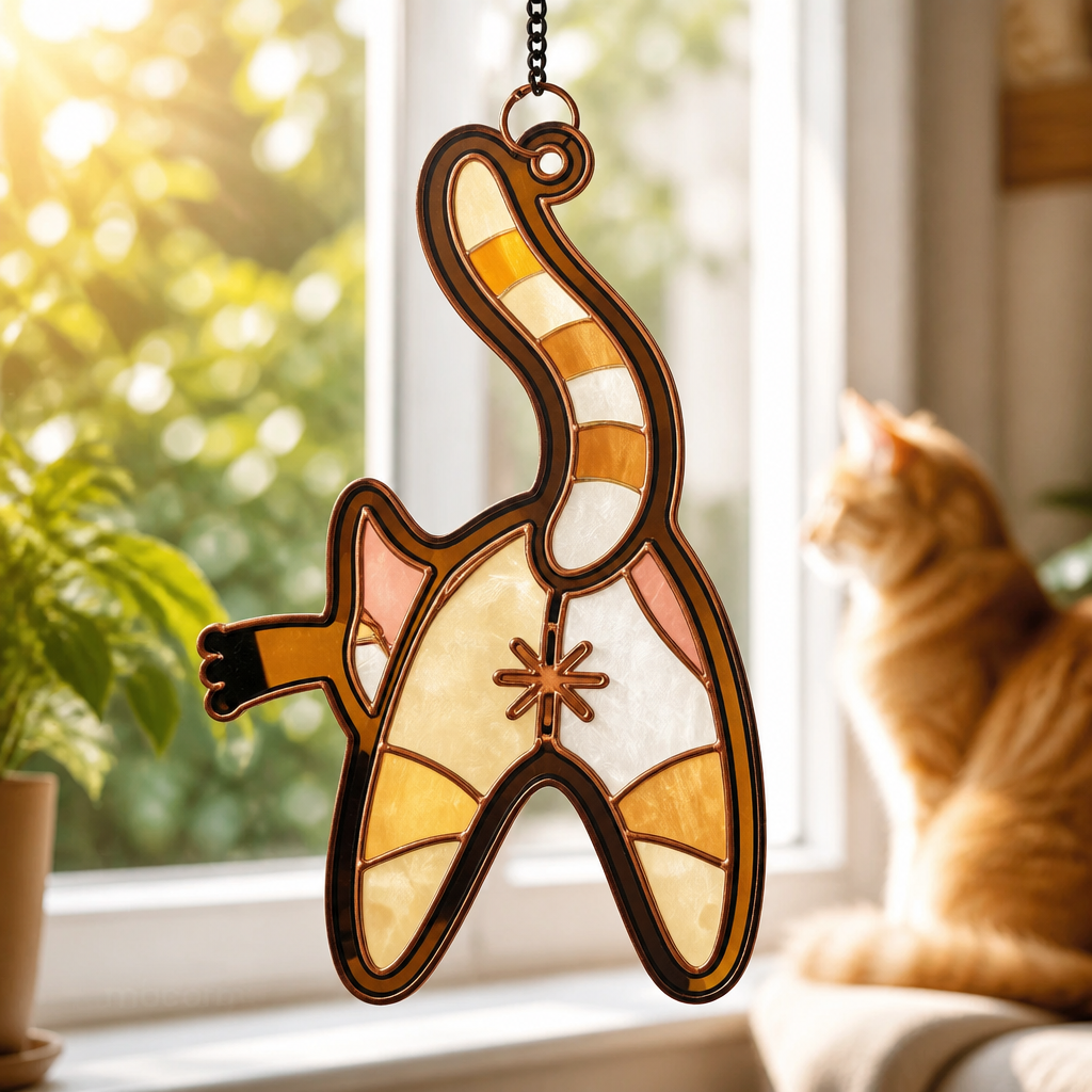 Stained-Glass Cat Butt Suncatcher – Funny Window Gift for Cat Lovers - Suncatcher Ornament 41188a82-ad80-40e9-ae05-e447c55bbe30.png