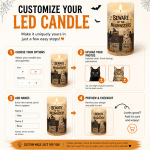 Halloween Beware of the Meownsters LED Candle — 2 Cat Names - Personalized Custom Led Flameless Candle 41333d48-961c-4d87-8e3e-9dfd77d2deef.jpg