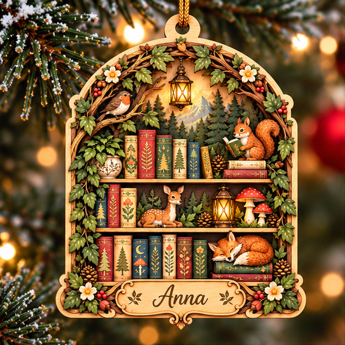 Personalized Woodland Storybook Library Layered Wood Christmas Ornament, Custom Name Forest Animal Bookshelf Ornament, Cozy Book Lover Gift 4139dcf4-0a7f-4544-836d-ea59ae2591c7-anna_forest_library_01_thumbnail_1200.jpg