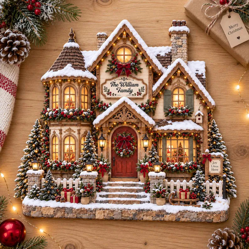 Personalized Christmas House Wooden Block, House Figurine, Family Name Holiday Decor, Christmas Plaque, Rustic Mantel Tabletop Decoration 413be236-f7eb-46d7-bf28-a29f6ff2dcc8-sdfsd-7-.webp