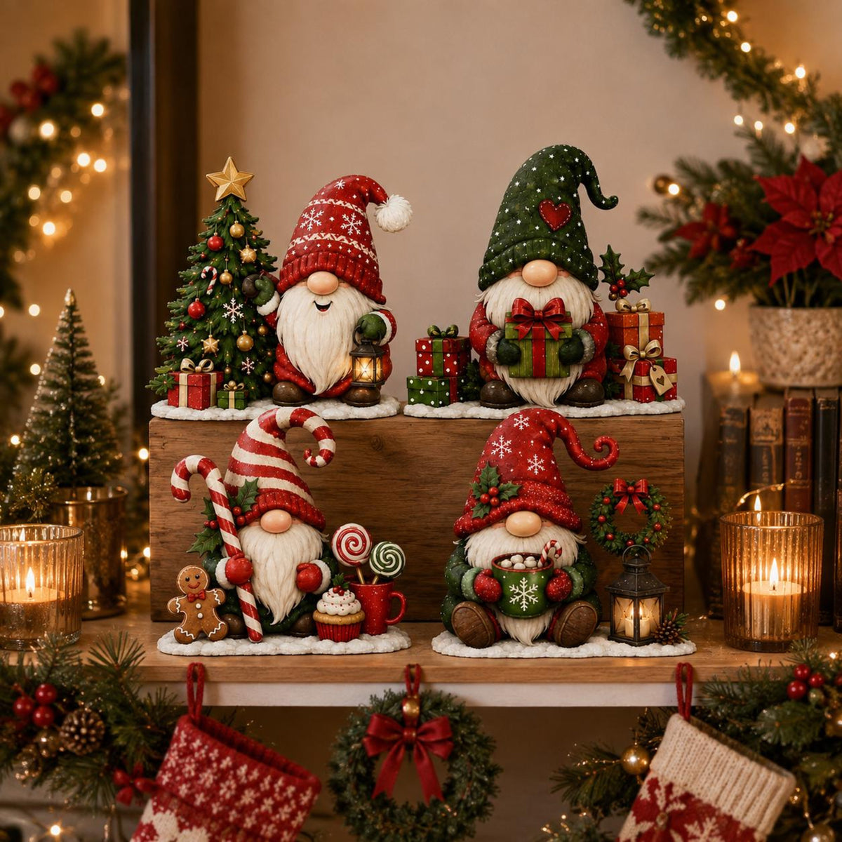 Christmas Gnome Wooden Block Set, Holiday Shelf Sitter Decor, Cute Santa Gnome Tabletop Signs, Rustic Christmas Home Decoration 4176423c-8c70-4c03-bbe3-4b59981e621c-4.jpg