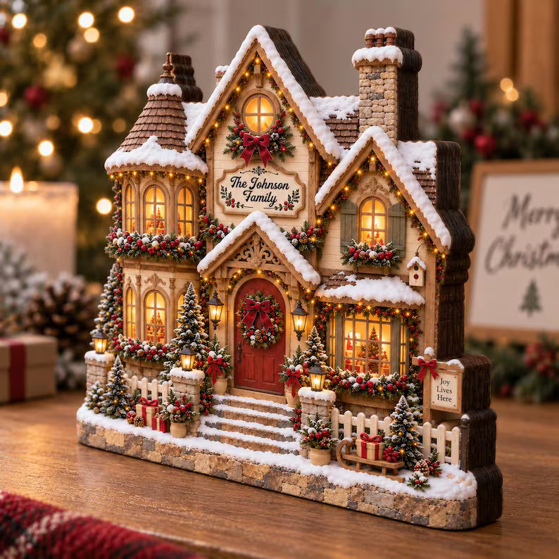 Personalized Christmas House Wooden Block, House Figurine, Family Name Holiday Decor, Christmas Plaque, Rustic Mantel Tabletop Decoration 417e2b4d-21b6-4374-af82-681f7728ee94--agy-2-.jpg