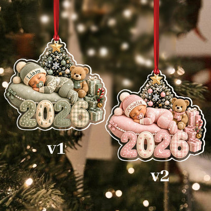 Baby Sleep First Christmas Acrylic 2D Flat Ornament, Custom Newborn Name Keepsake 41857575-0fb5-4d7f-9248-2b7aef21aa95-1.jpg