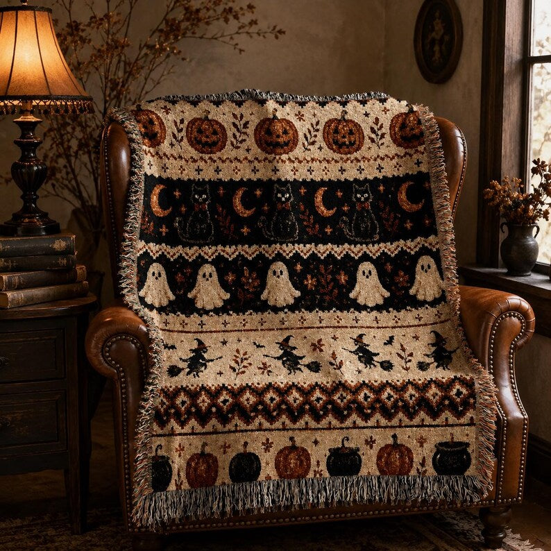Ghost Cat Halloween Woven Blanket, Black Cat Spooky Fall Home Decor, Cozy Autumn Couch Throw, Halloween Decor 41896d2a-eaf0-441b-a7a6-096f9bf4e5cf-rtry-1-.jpg
