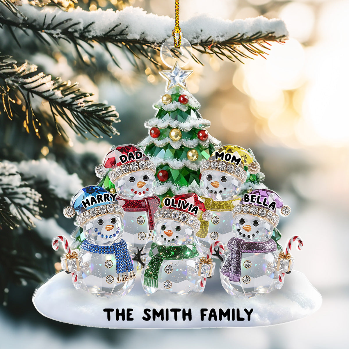 Elegant Glass Snowman Family - Personalized Acrylic Ornament - Christmas Gift For Family 419e9f2d-2763-40fd-b3c1-af028a3df28e-3.jpg