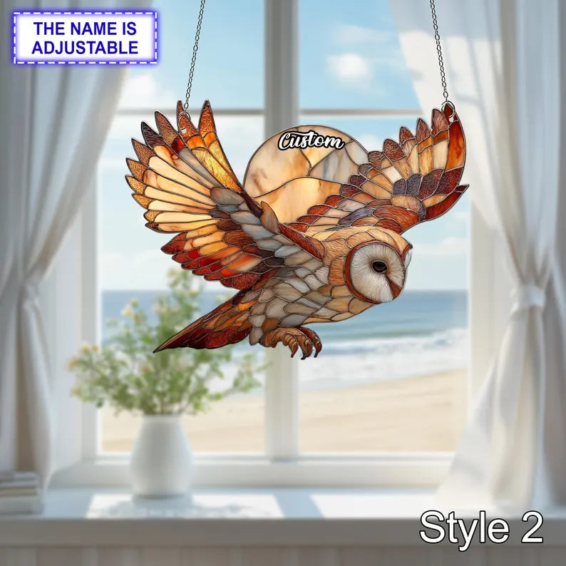 Owl and Moon Window Hanging Suncatcher, Owl Ornament, Night Sky Wildlife Decor, Rustic Forest Bird Custom Gift 419ee69b-c24e-4f92-8be1-f444f804aa03-fd-1-.webp