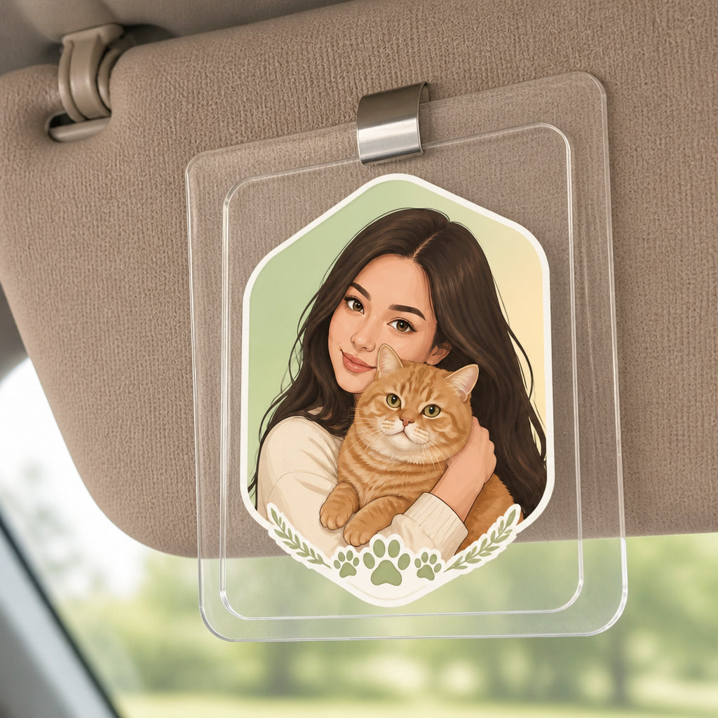 Custom Pet Portrait Car Visor Clip – Photo-to-Art Badge - Personalized Car Visor Clip 41a1eae9-669a-4f5c-90b5-10a9be72f6f4.jpg