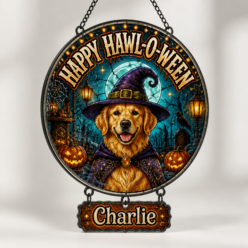 Happy Hawl‑O‑Ween Personalized Pet Portrait Garden Flag - Personalized 1 Layered Suncatcher with Charm 41acd188-b360-489b-9d66-7caf55c15a02.jpg