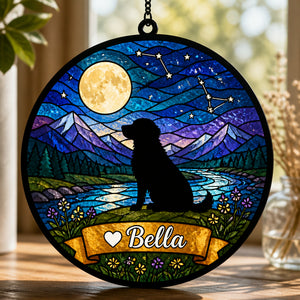 Twilight Mountains Personalized Dog Suncatcher - Personalized Suncatcher Stained Glass 41b3faa5-ae6c-4bb1-a8ef-222f657f391c.jpg