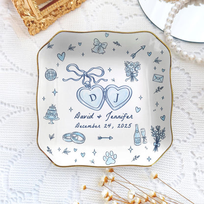 Personalized Wedding Ring Dish for Couple: Custom Names & Year Jewelry Tray, Engagement Bridal Shower Gift for Bride 41b5dbee-b0d3-4f31-9422-7022a7b57940-5.jpg