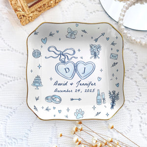 Personalized Wedding Ring Dish for Couple: Custom Names & Year Jewelry Tray, Engagement Bridal Shower Gift for Bride 41b5dbee-b0d3-4f31-9422-7022a7b57940-5.jpg