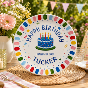 Personalized Birthday Plate, Happy Birthday Ceramic Plate, Colorful Birthday Cake Plate, Custom Birthday Gift, Kids Party Decor 41cefd5f-1392-4845-9ae9-6f6f13c2e536-1.png
