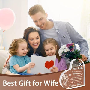 Gifts for Girlfriend, Birthday Anniversary Cute Presents, I love you Romantic Acrylic Heart Paperweights, Valentine's Day Gift for Her