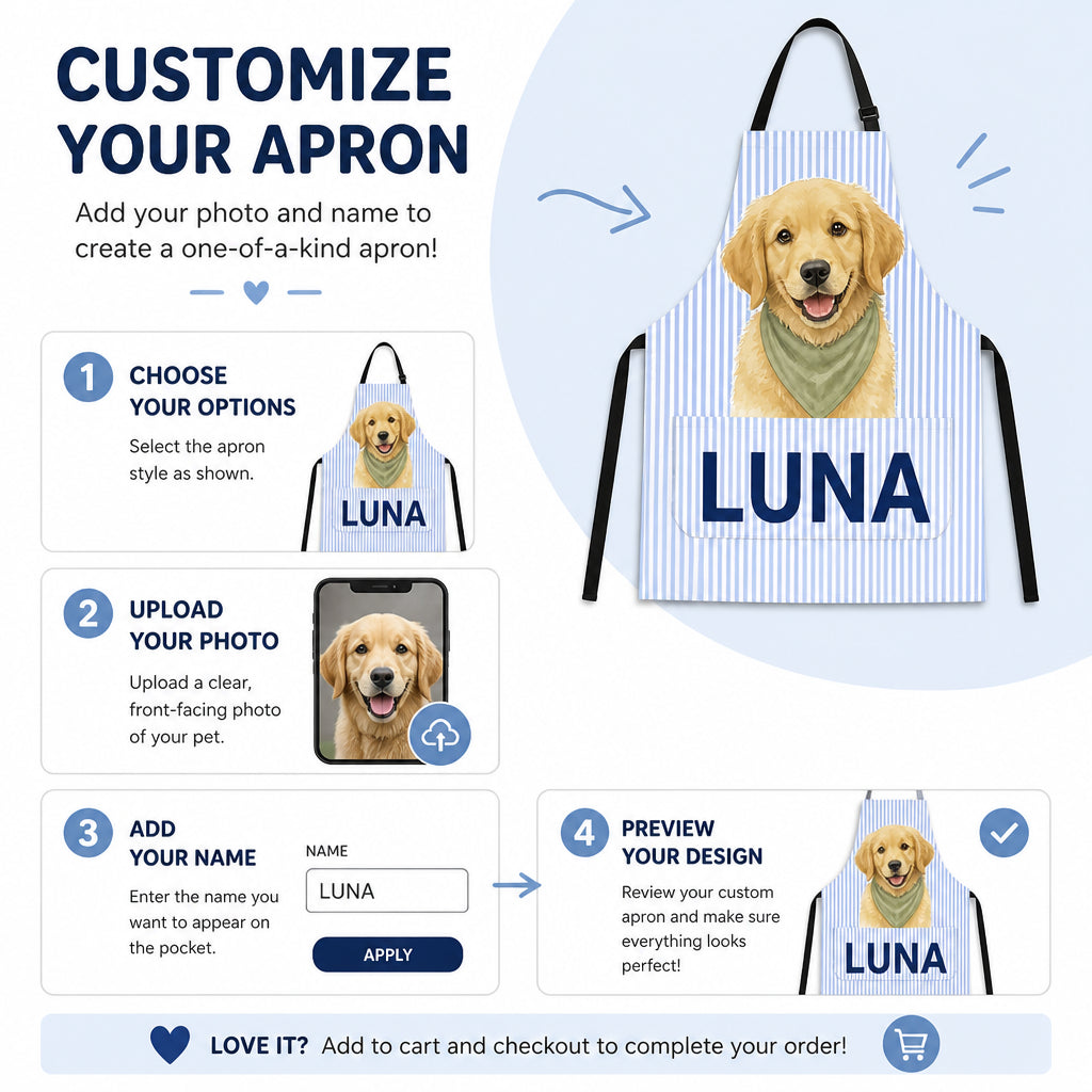Custom Pet Portrait Apron with Name – Vintage Cameo Gingham - Personalized Apron 41d57ede-c30b-4212-ba2b-d85a3949fcda.jpg