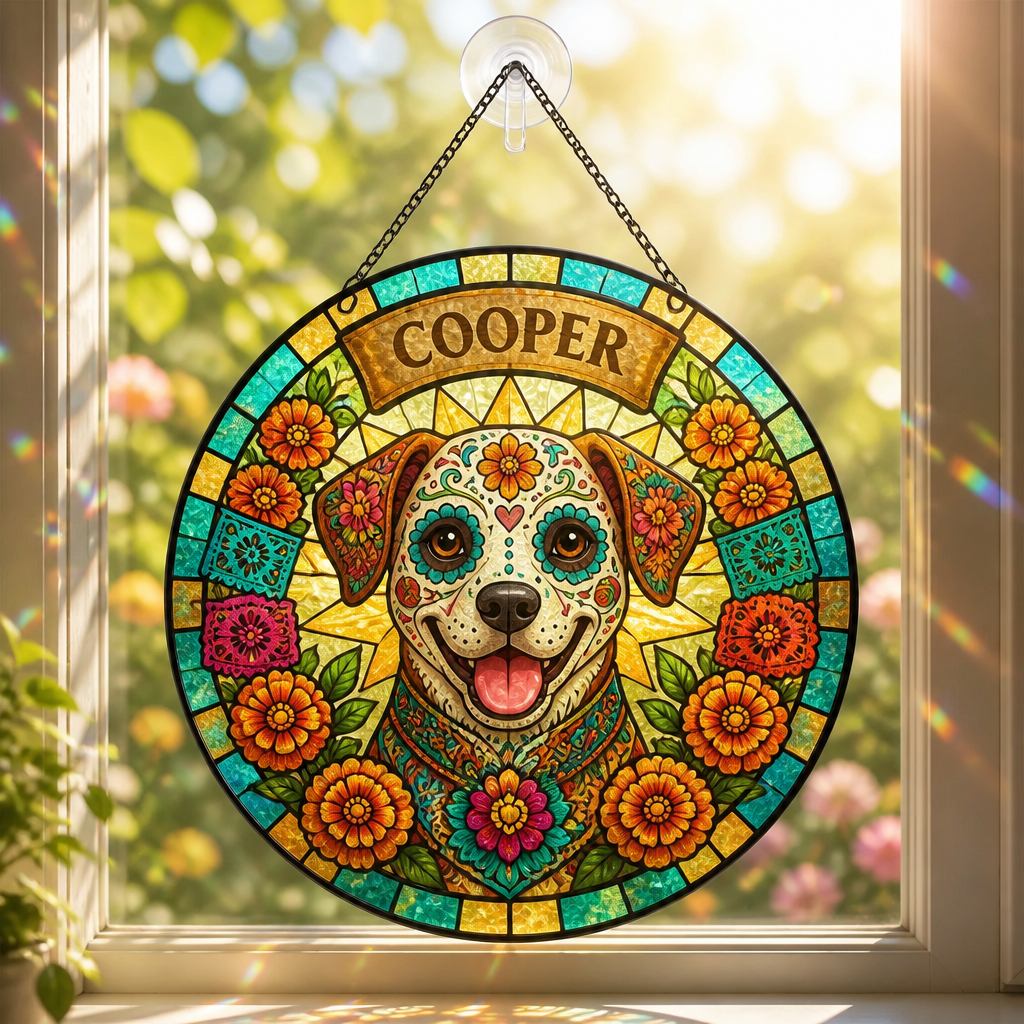 Sugar Skull Pet Name Stained-Glass Suncatcher - Personalized Suncatcher Stained Glass 41e6bbd4-66cb-47e2-ab2b-5165ed20db98.png
