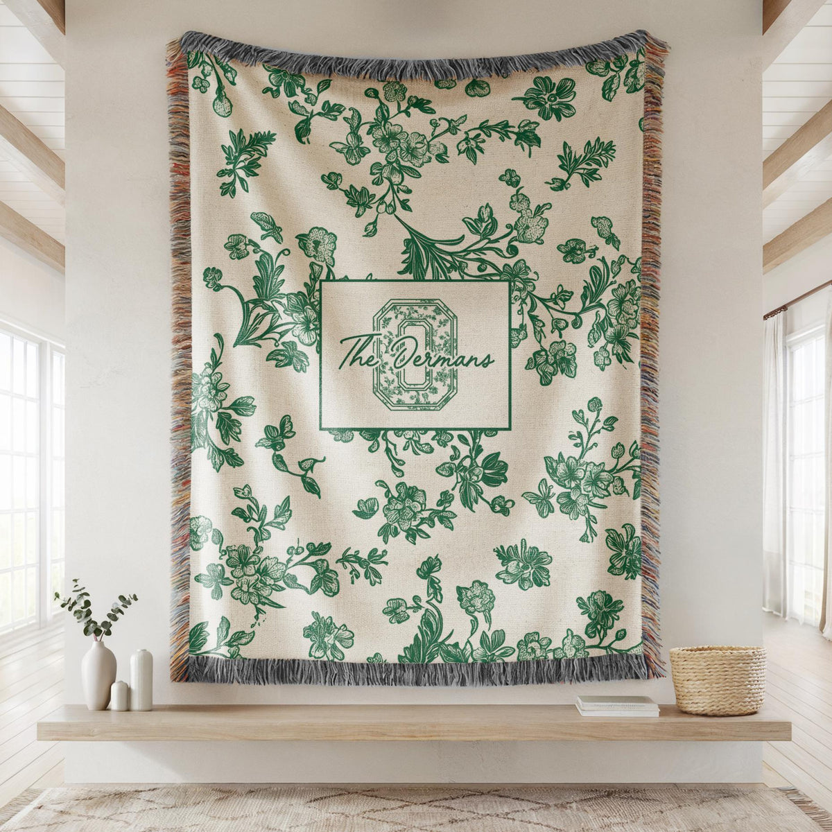 Toile monogram blanket personalized woven throw, last name floral throw for couch, personalized house warming gift, newly married, 41f3ddb8-c365-4510-84ca-c07965dfc2cf-3.jpg
