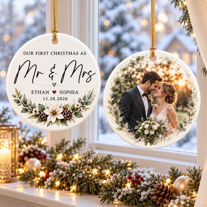 Personalized Mr & Mrs Ceramic Ornament – Double-Sided Wedding Photo Keepsake, First Christmas Married 2026 42078783-304a-4d88-96d6-29caeb21e522-banner-1.png