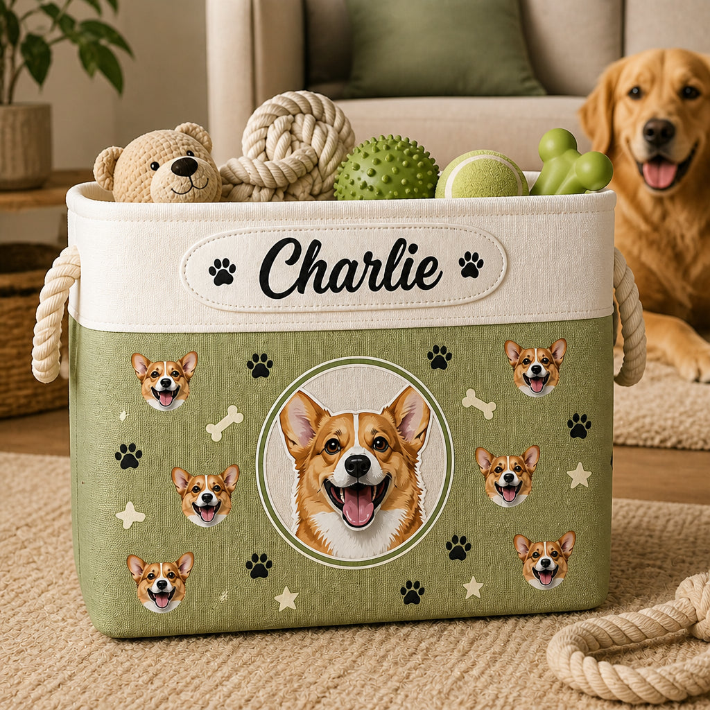 Custom Pet Photo Storage Bin with Name - Personalized Storage Bag 42285553-2e7f-48bf-a59b-cb21c62ea740.jpg