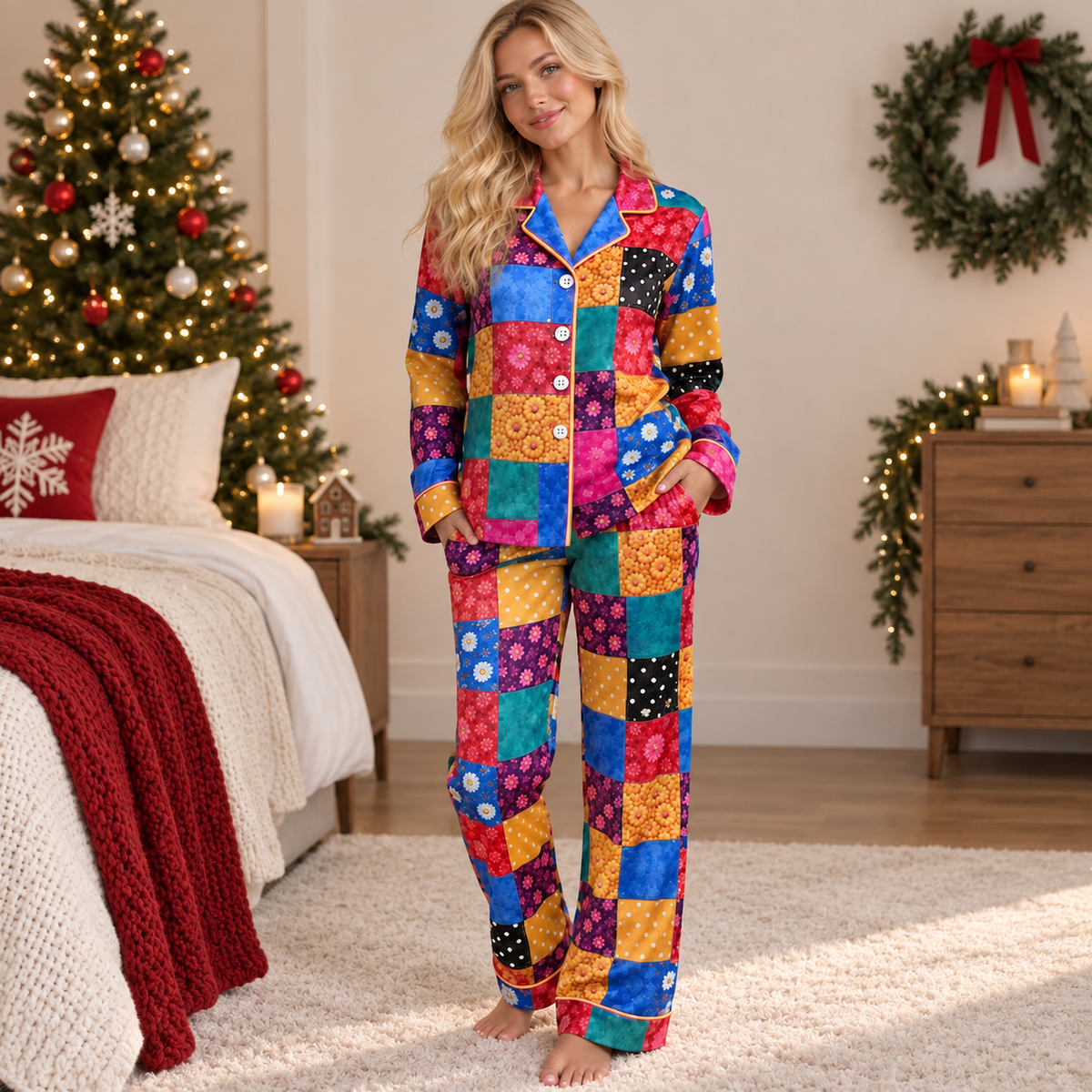 Dolly Coat of Many Colors Pajama Set, Pink Guitar Sleepwear, Country Music Lover Gift, Colorful Patchwork PJs, Christmas Pajamas 42341e17-3657-4609-ab14-fd0aa8d1212c-gfgf.png