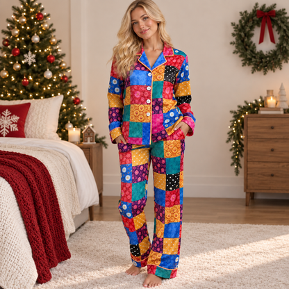 Dolly Coat of Many Colors Pajama Set, Pink Guitar Sleepwear, Country Music Lover Gift, Colorful Patchwork PJs, Christmas Pajamas 42341e17-3657-4609-ab14-fd0aa8d1212c-gfgf.png
