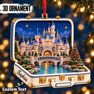 Personalized Disneyland Castle 3D Suitcase Christmas Ornament – Vacation Keepsake & Gift for Disney Fans 42425e17-aae6-42b2-9ff6-92480eb9da02-Sophia-s-Disneyland-Castle-Suitcase-Ornament.png