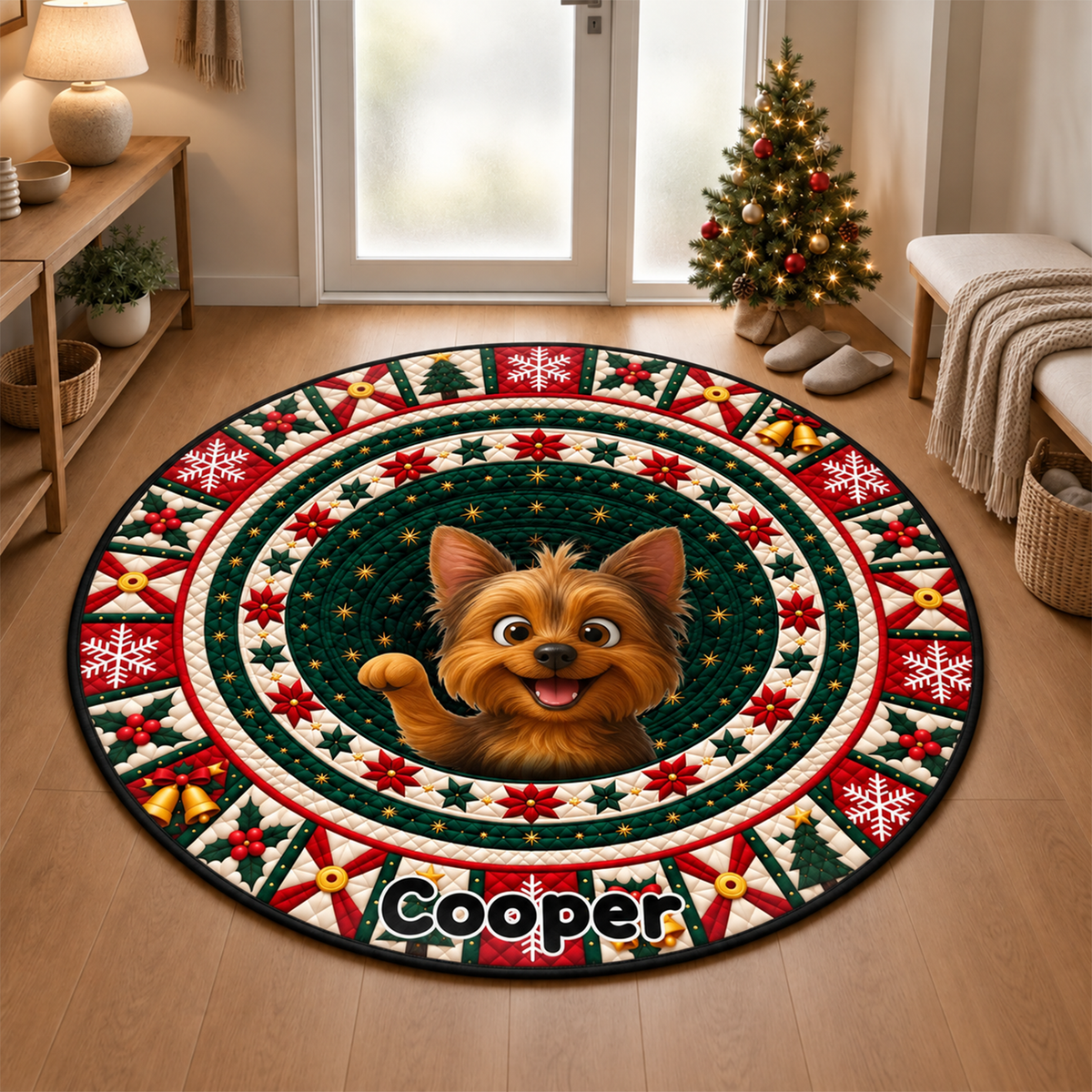 Jingle Bells My Dog Yells 3D Illusion Quilted Rug - Personalized Quilted Mat 4259d54f-575f-4a5d-a136-926e41558fdf-MOCKUP-1.png
