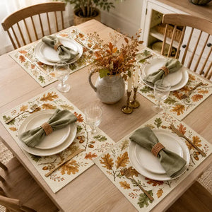 Autumn Leaves Placemats, Oak Leaf Acorn Dining Decor, 18x12 Inch Faux Linen-Look Table Mats, Rustic Fall Decor, Set of 4 or 6 425f0998-c12c-4e8d-b424-6093dc3d1cfe-FGH-13-.webp