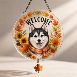 Fall Husky Welcome Garden Flag - 1 Layered Suncatcher with Charm 427241ba-3c7a-45fd-9c26-c410ee6ec87b.jpg
