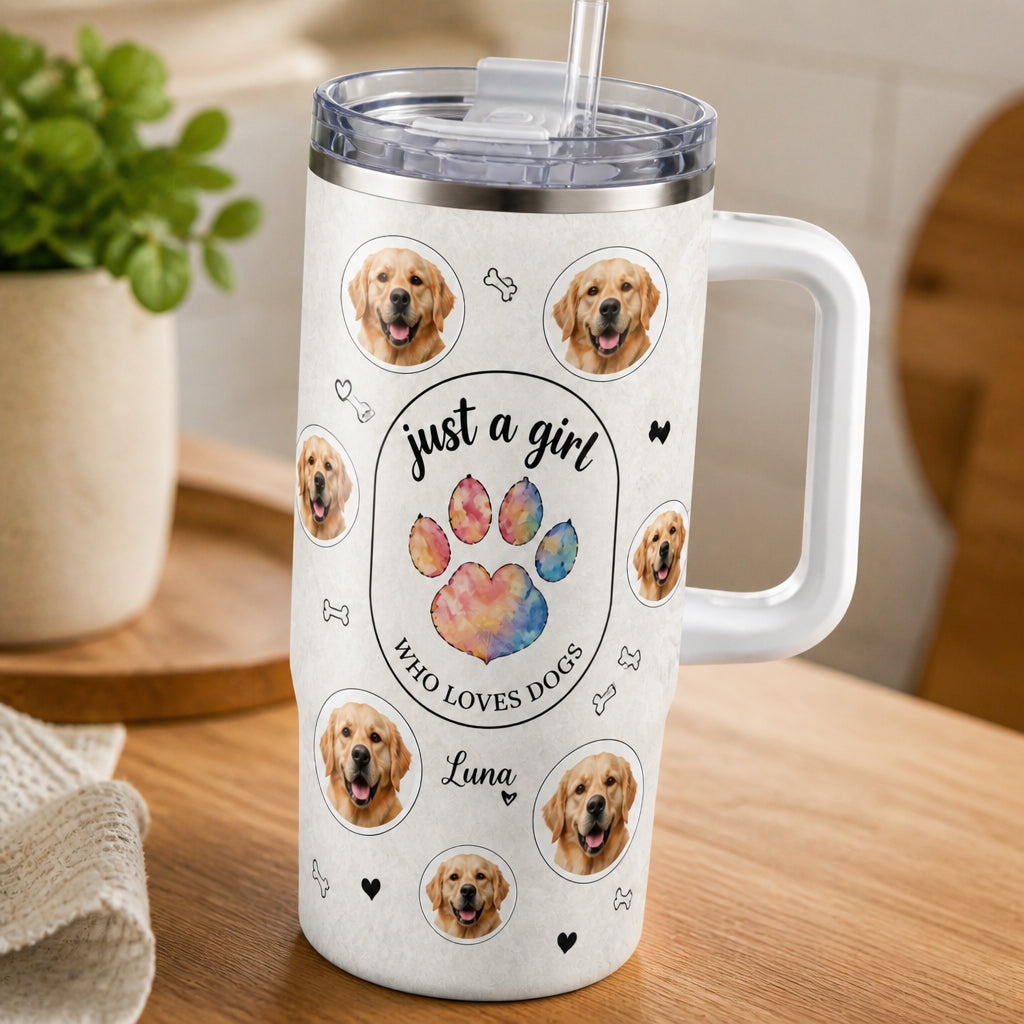 Just a Girl Who Loves Dogs — Custom Pet Photo 40oz Tumbler - Personalized 40 oz Stainless Steel Tumbler 42842400-5308-4fcb-a2cc-8fad5192e638.jpg