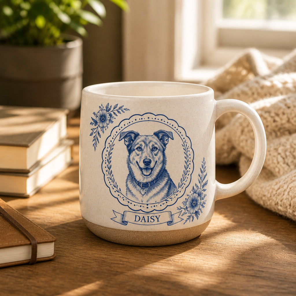 Delft Blue Custom Pet Portrait Pottery Mug - Personalized Pottery Mug 429fa2aa-e981-43f4-9533-45010c4b2c2d.jpg