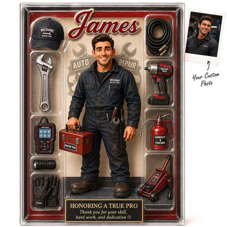 Custom Mechanic Acrylic Plaque, Personalized Auto Technician Action Figure Display, Garage Worker Retirement Gift 42a06d81-de37-4b3a-b155-bf734424d142-FGFH-3-.jpg