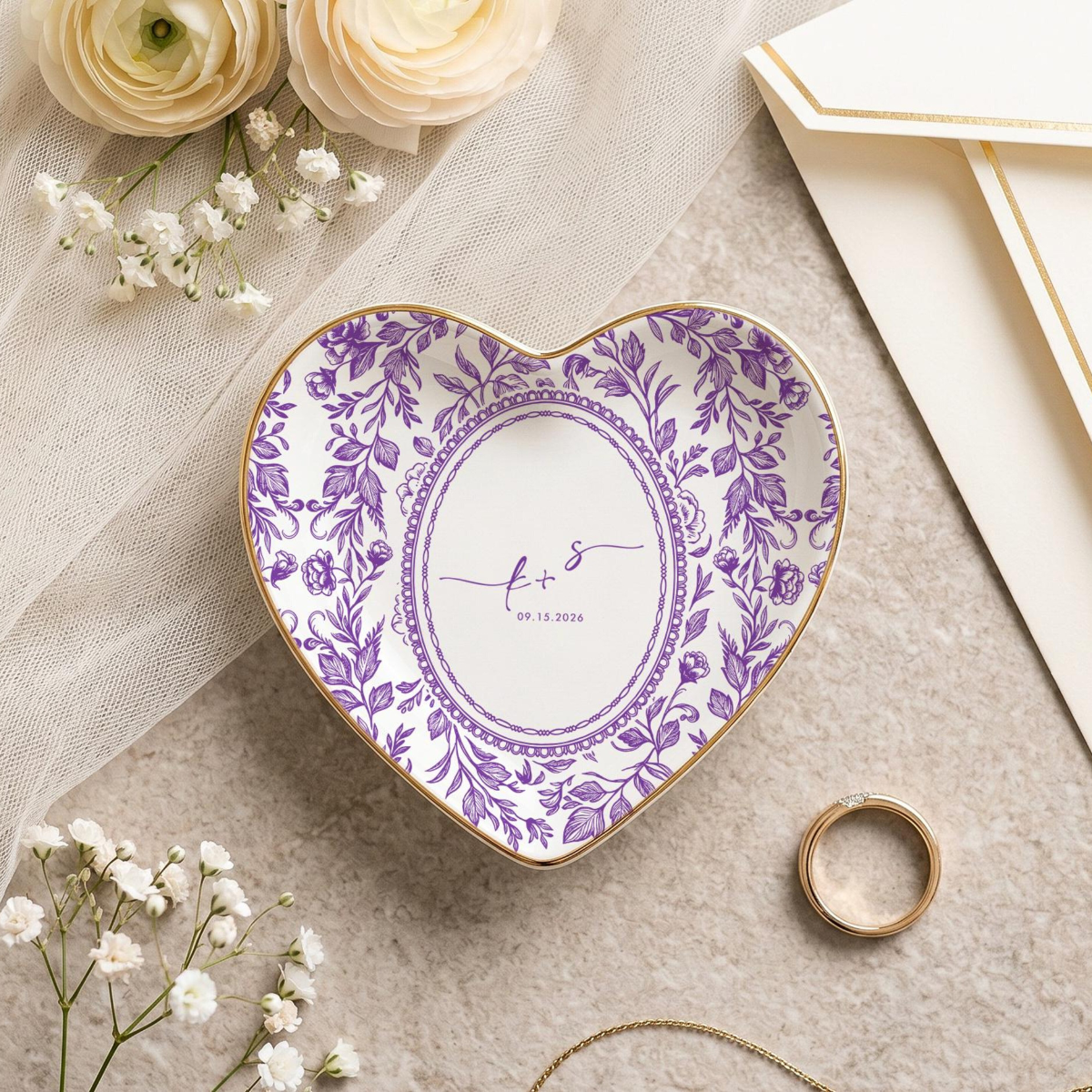 Personalized Toile De Jouy Ring Dish, Custom Ceramic Jewelry Tray, Wedding Ring Holder, Engagement Gift for Couple 42ab77e1-2d71-44f7-9749-fc7f1cf655c1-11.png