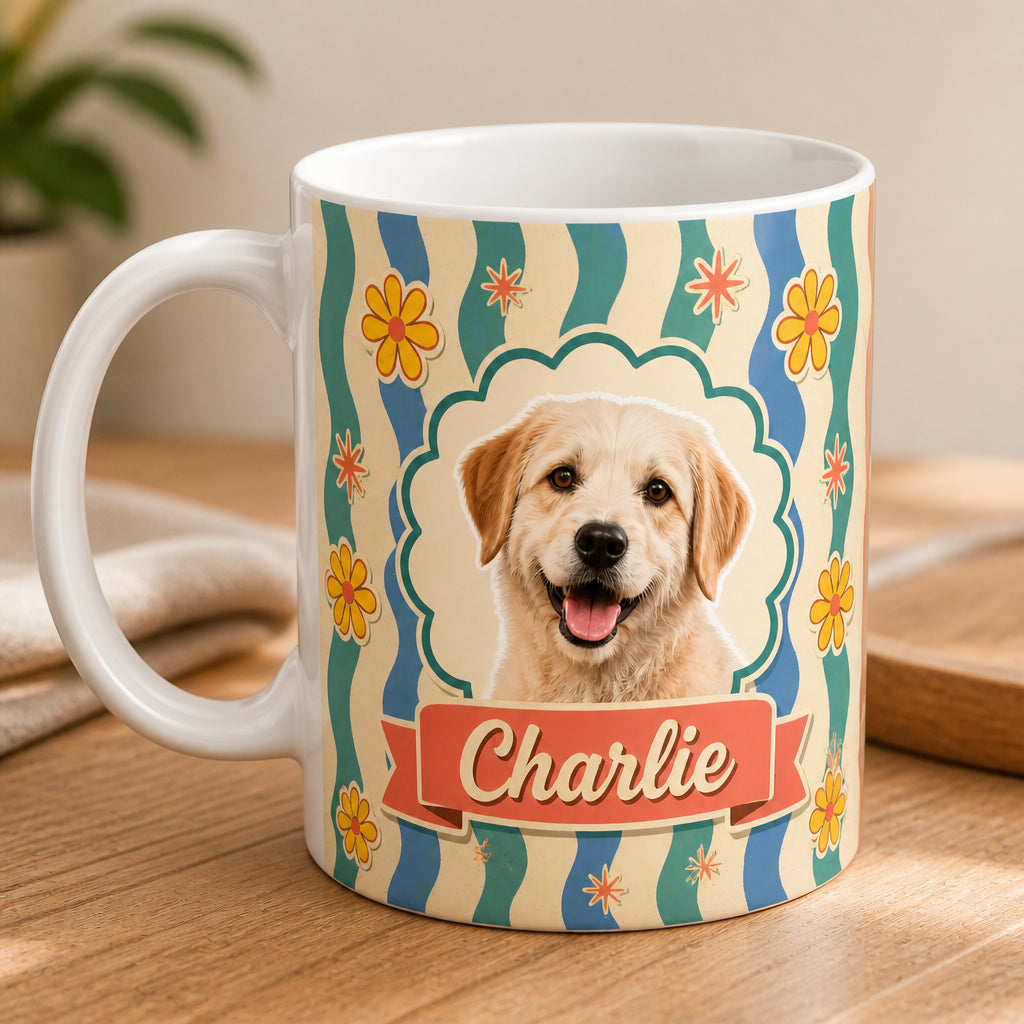 Retro Pet Photo + Name Pattern Mug - Personalized Edge-to-Edge Mug 42c4017e-cb57-4f88-b9fb-b164b854caca.jpg