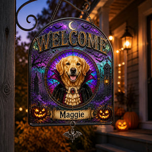 Halloween Pet Vampire Welcome Garden Flag - Personalized 1 Layered Suncatcher with Charm 42d87a8a-a806-48b1-95e1-80cc1ee216b5.jpg