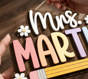 Personalized Teacher Wooden Door Sign, Custom Classroom Name Plaque, Pencil School Decor, Teacher Appreciation Gift 42dbe7dd-ba36-4a46-8ca8-8ae09d0f8d2d-SDFSWAWQ-2-.jpg