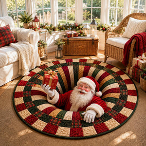 Santa Claus Christmas Round Rug, 3D Illusion Quilted Floor Mat, Funny Santa Gift Rug, Festive Holiday Home Decor 42dffb93-97f2-4cc2-84ae-d80b33ef7826-5.jpg