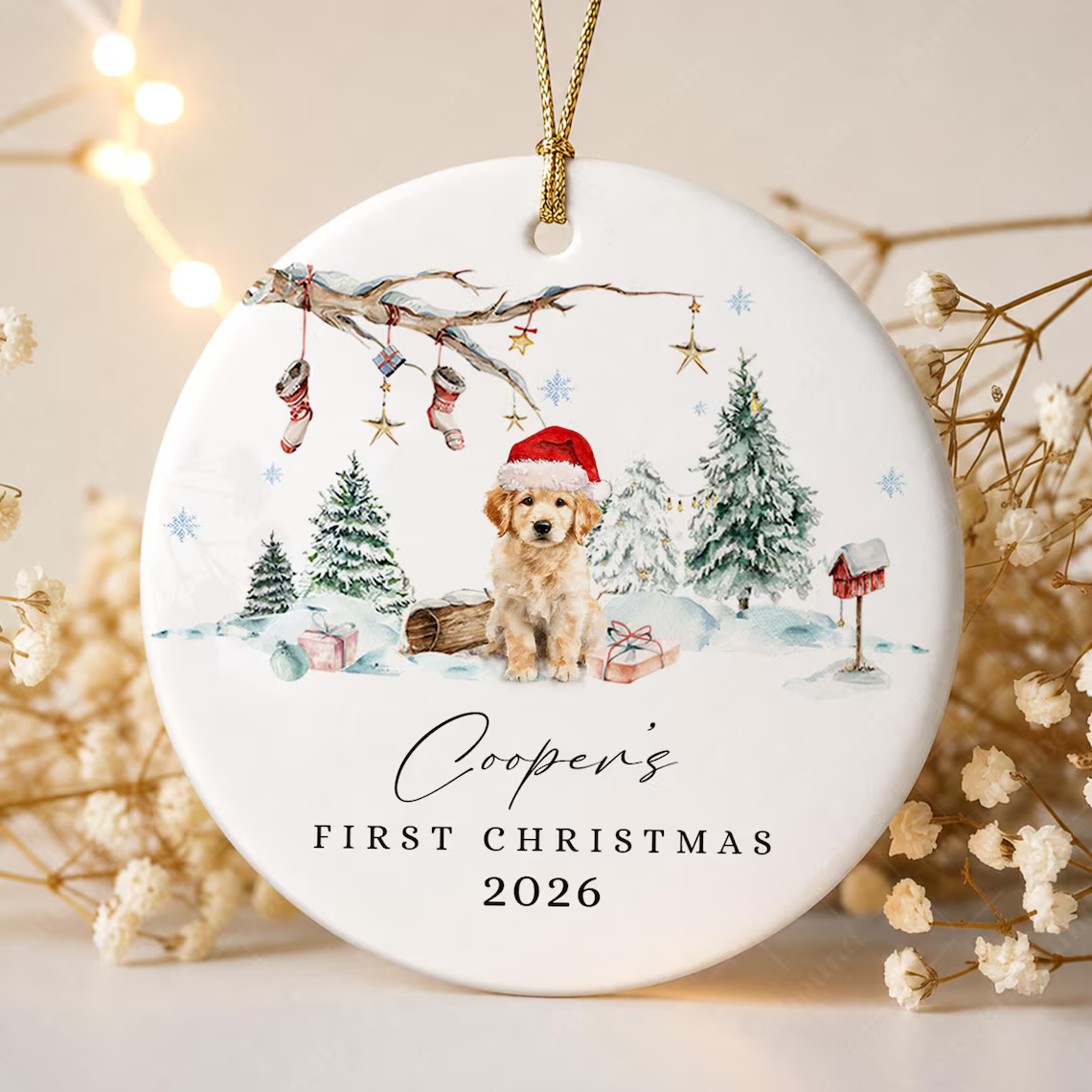 Custom Dog's First Christmas Ornament, Personalized Puppy's Portrait & Name Ceramic Keepsake 42f41ef2-073c-4db0-bd3a-c4cf46d26e40-1_converted.png