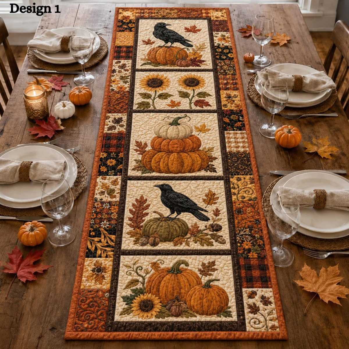 Halloween Quilted Table Runner, Fall Table Runner, Pumpkin Cat Ghost Bat Table Decor, Spooky Autumn Dining Table Runner Halloween Home Decor 430132c3-3385-49dd-b582-328b6010e279-design-1.png