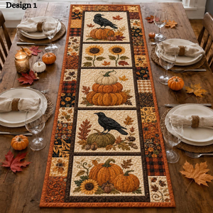 Halloween Quilted Table Runner, Fall Table Runner, Pumpkin Cat Ghost Bat Table Decor, Spooky Autumn Dining Table Runner Halloween Home Decor 430132c3-3385-49dd-b582-328b6010e279-design-1.png