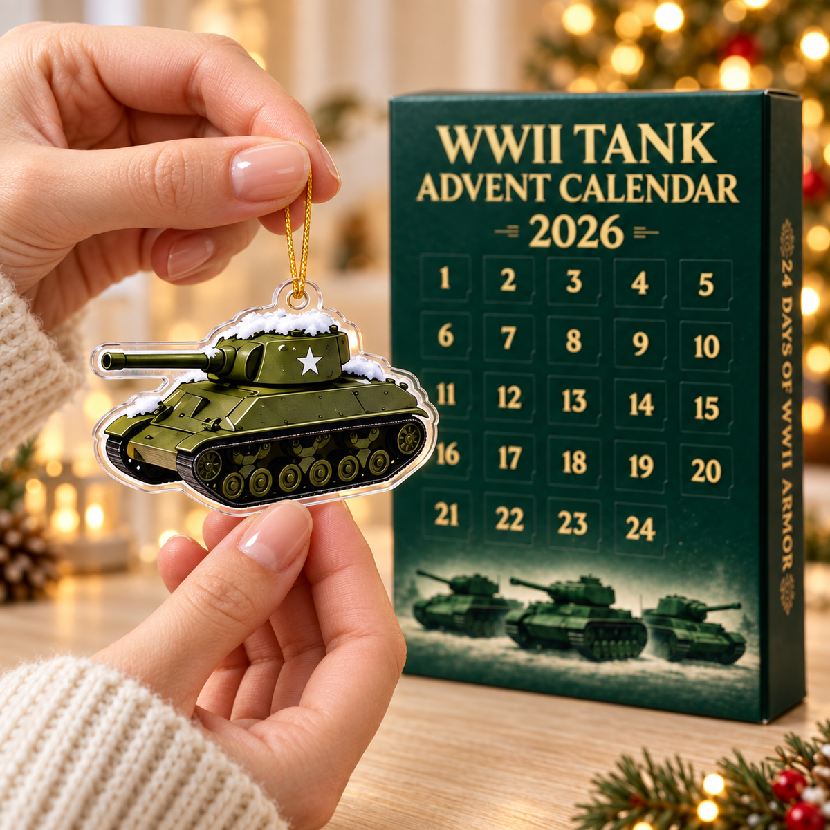 WWII Tank Advent Calendar 2026 – 24 Acrylic Tank Christmas Ornaments, Holiday Gift for Military History Lovers & Tank Enthusiasts 43106d43-87d5-4c2f-a83e-5d5e00474003-Charm-xe-t-ng-xanh-b-n-l-ch-Noel-1.png