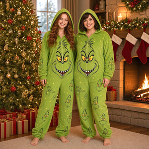 Family Matching Christmas Pajamas, Hooded Fleece Onesie, Green One Piece Pajamas, Holiday Family Matching Sleepwear, Cute Christmas Gift 4311b617-37d1-4479-b214-4dcd4be2736d-fgfgh-1-.webp