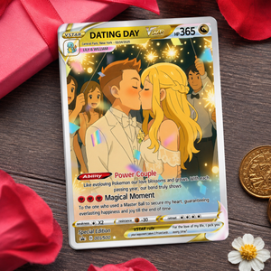 Personalized Poke Anniversary Card, Personalized Anniversary Gifts, Custom Photo Anime Gift for Couple, Wedding Gift, Family Gift