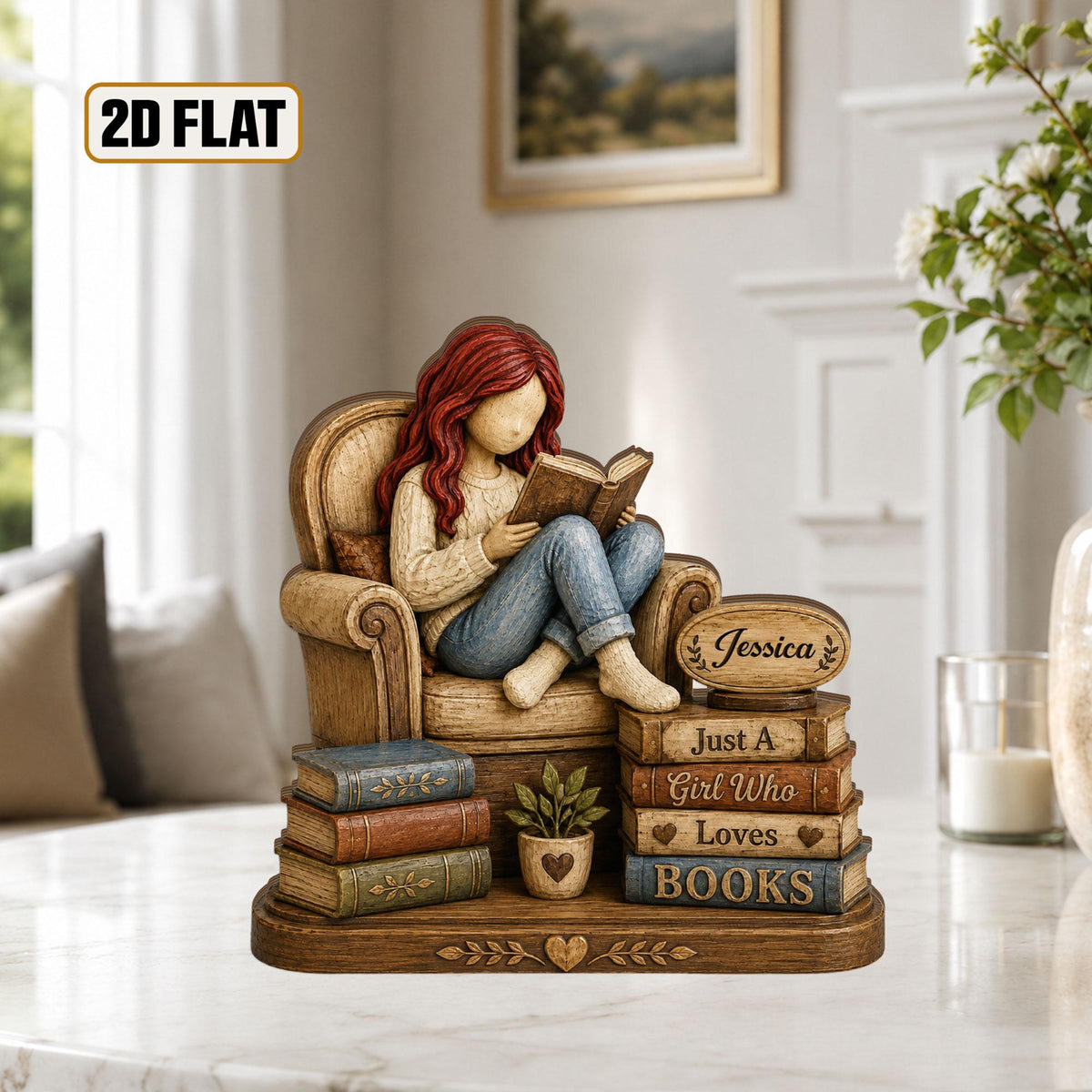 Personalized Wooden Book Lover Block, Just A Girl Who Loves Books Wooden Figurine, Book Lover Gift, Library Decor, Reader Shelf Decoration 4314da21-87e6-4429-a73e-200e60f7616c-6.jpg