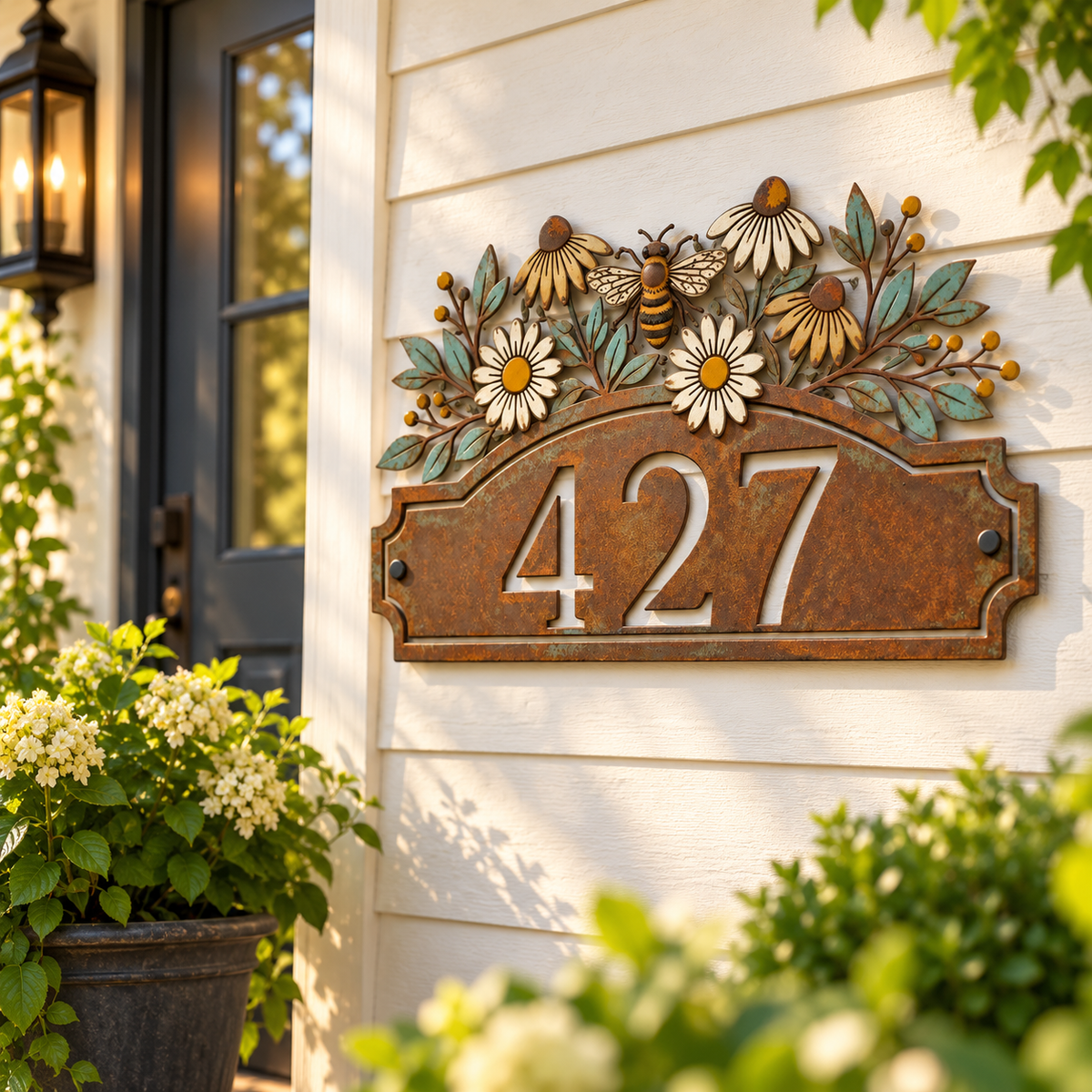 Custom Floral Address Sign, Personalized Metal House Number Plaque, Bee Flower Outdoor Wall Decor, Address Plaque,Housewarming Gift 4316b170-14be-44dd-9ce8-38abe4feb2b8-2823d510-6290-453e-bab0-f863293ef3a2.png